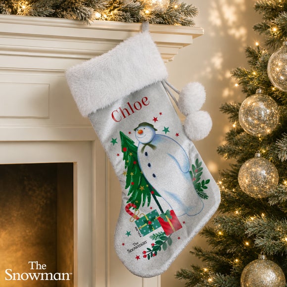 Personalised The Snowman Christmas Wishes Stocking