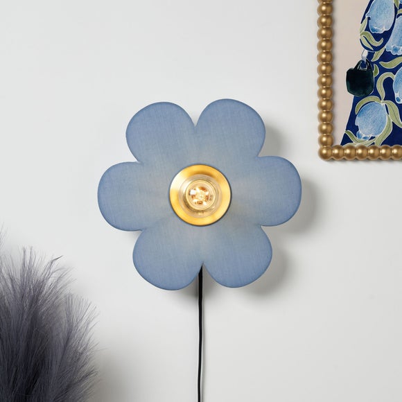 Return - Flower Fabric Plug In Wall Light