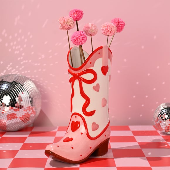 View The Feel Good Club Cowgirl Boot Ceramic Vase