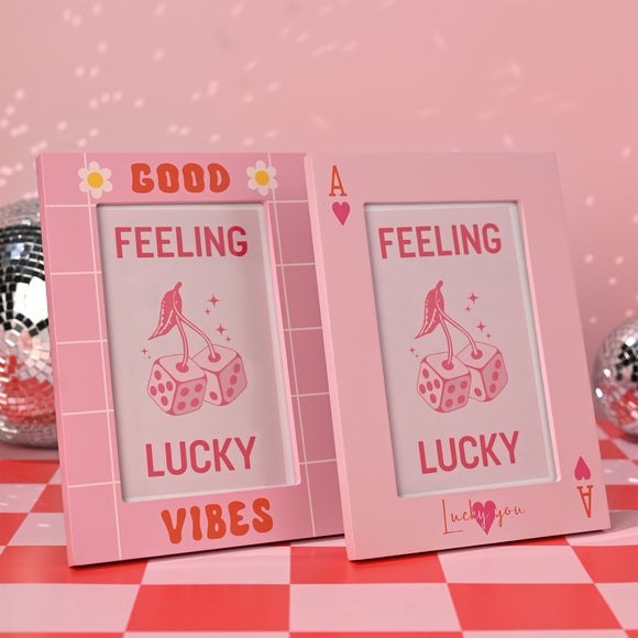 The Feel Good Club Set of 2 Lucky You and Good Vibes Photo Frames