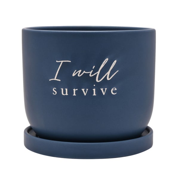 Country Living I Will Survive Ceramic Plant Pot
