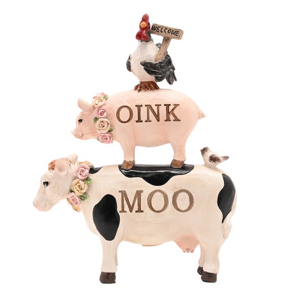 Country Living Stacking Farm Animals Resin Ornament