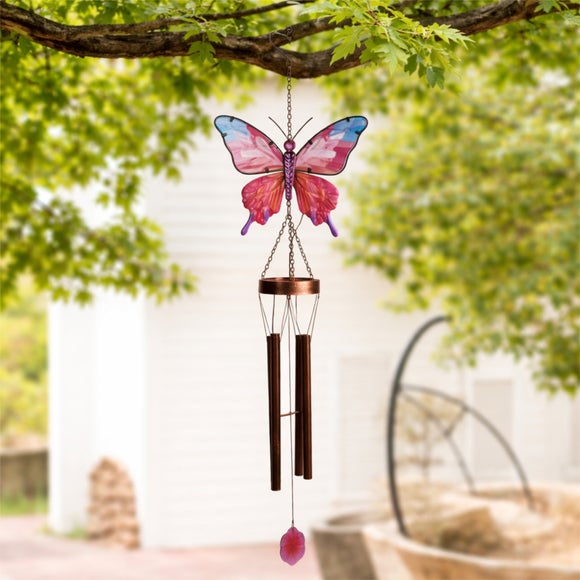 Country Living Butterfly Solar Wind Chime