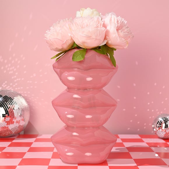 The Feel Good Club Lip Stack Glass Vase