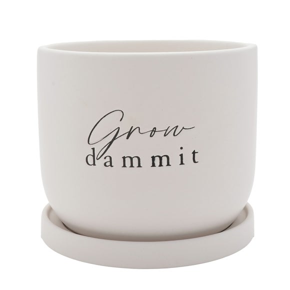Country Living Grow Dammit Ceramic Plant Pot
