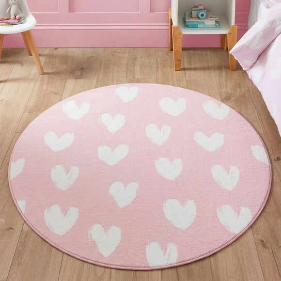 Catherine Lansfield Kids Hearts Circle Rug