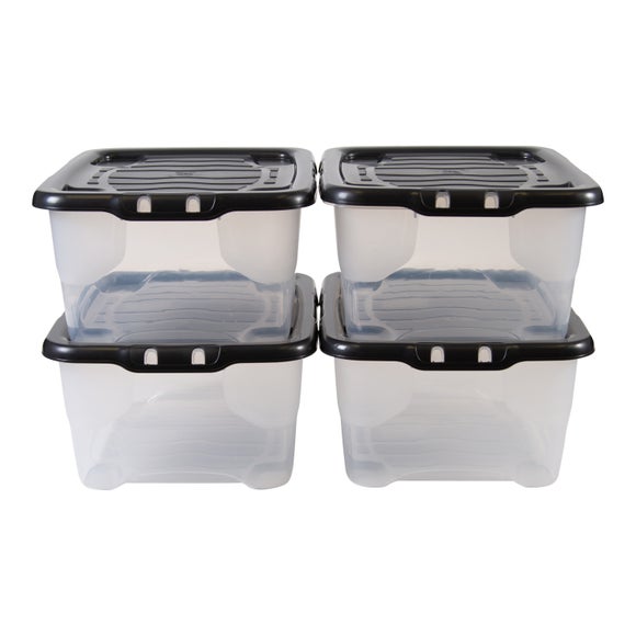 Strata Set of 4 10L Curve Storage Boxes with Lids