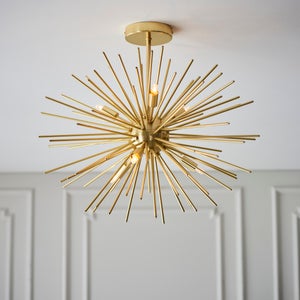 Vogue Sapelo Sputnik 6 Light Semi Flush Ceiling Light