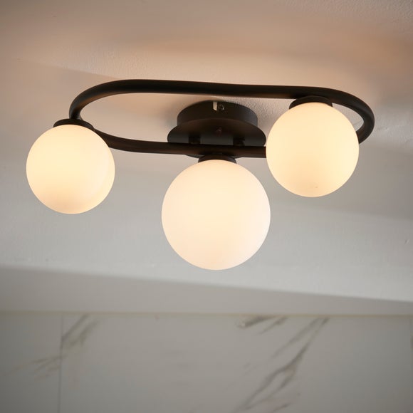 Vogue Orb 3 Light Semi Flush Bathroom Ceiling Light