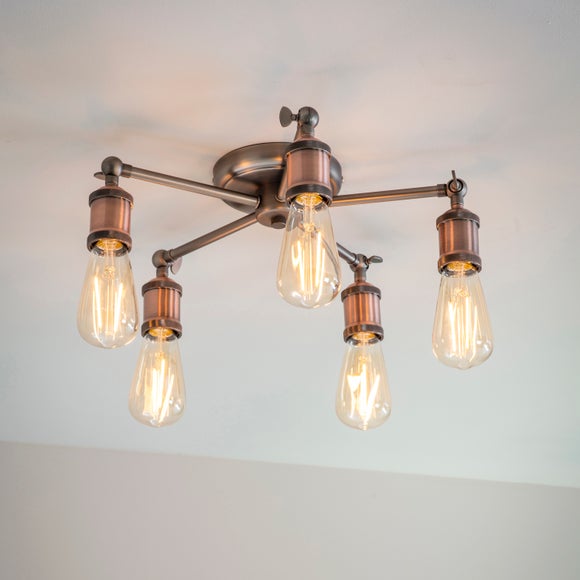 Photo 1 of Vogue Eastville Industrial 5 Light Semi Flush Ceiling Light