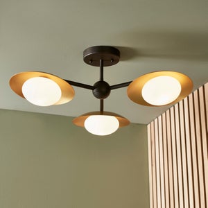 Vogue Rutter 3 Light Semi Flush Ceiling Light