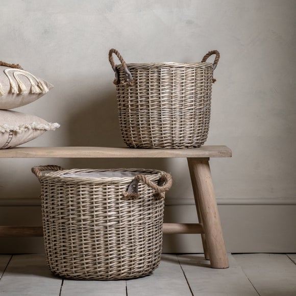 Return - Set of 2 Dara Round Storage Baskets
