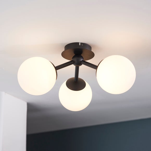 Photo 1 of Vogue Orb 3-arm Semi Flush Bathroom Ceiling Light