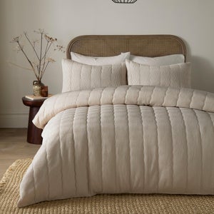 Serene Crinkle Wave Duvet Cover & Pillowcase Set