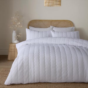 Serene Crinkle Wave Duvet Cover & Pillowcase Set