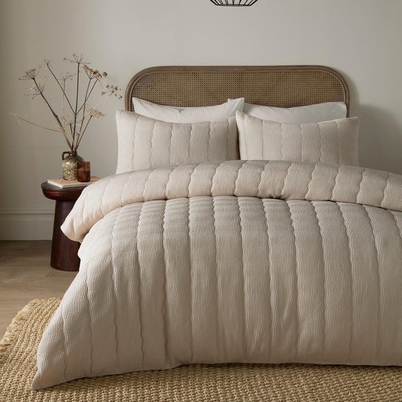 Serene Crinkle Wave Duvet Cover & Pillowcase Set