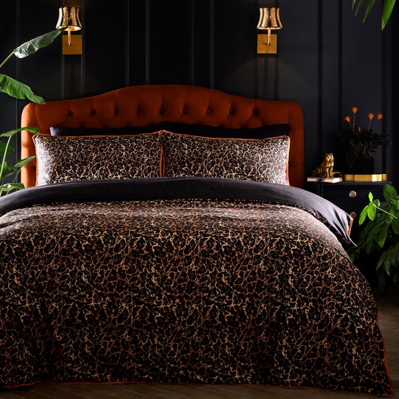 Laurence Llewelyn-bowen Roxy Leopard Print 100 Cotton Duvet Cover & Pillowcase Set