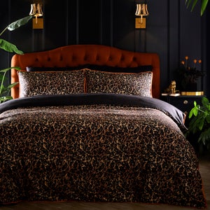 Laurence Llewelyn-bowen Roxy Leopard Print 100 Cotton Duvet Cover & Pillowcase Set