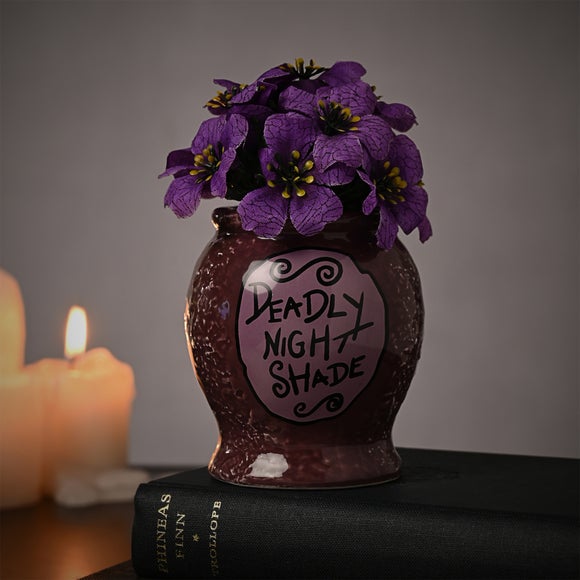 Disney Nightmare Before Christmas Deadly Nightshade Planter with Faux Plant