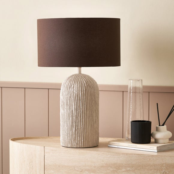 Pacific Lifestyle Ananya Paper Mache and Metal Textured Dome Table Lamp