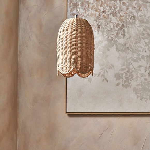 Pacific Lifestyle Skye Scalloped Rattan Tall Dome Pendant Shade
