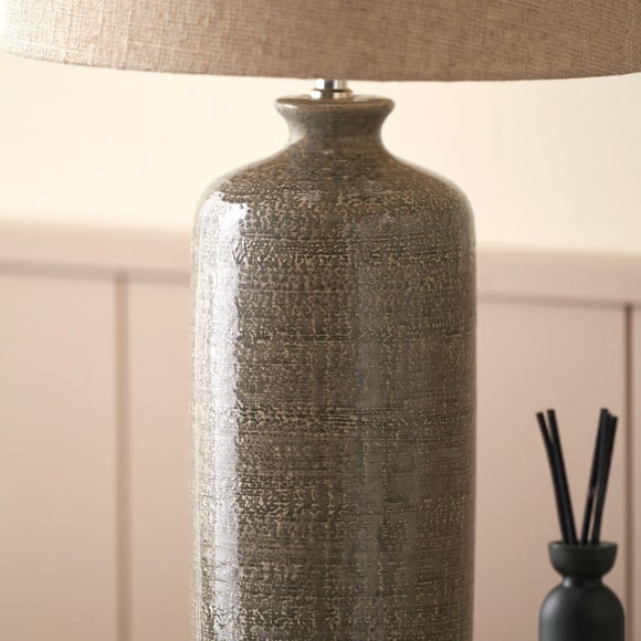 Photo 3 of Pacific Lifestyle Lorient Slate Textured Ceramic Table Lamp