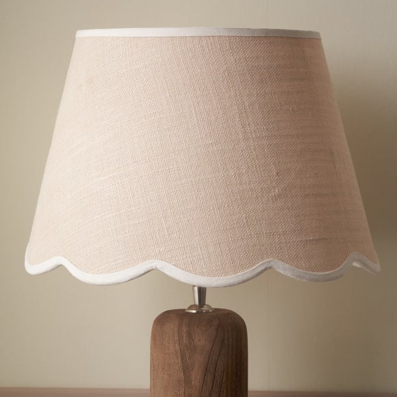 Pacific Lifestyle Tabitha Jute Scalloped Edge Tapered Lamp Shade with Binding
