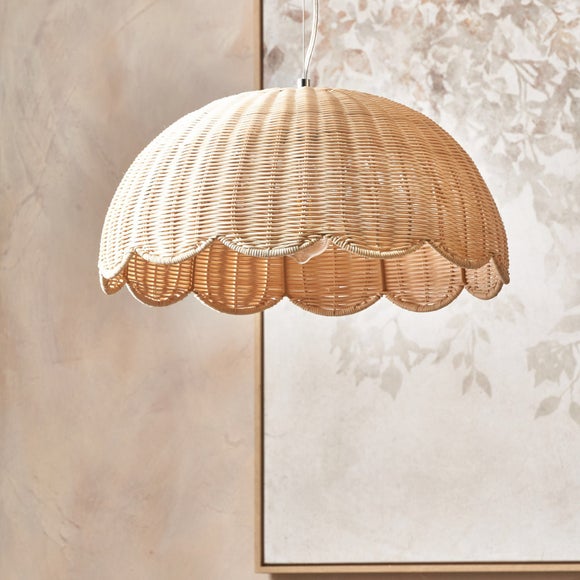 Pacific Lifestyle Raya Scalloped Rattan Dome Pendant Shade