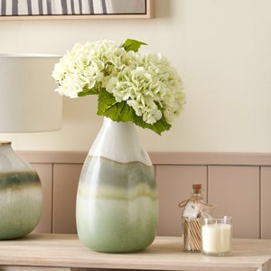 Juno Sage & Mist Ombre Glass Vase