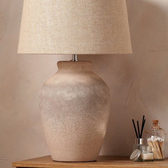 Photo 2 of Pacific Lifestyle Rhone Ombre Sand Textured Tall Ceramic Table Lamp