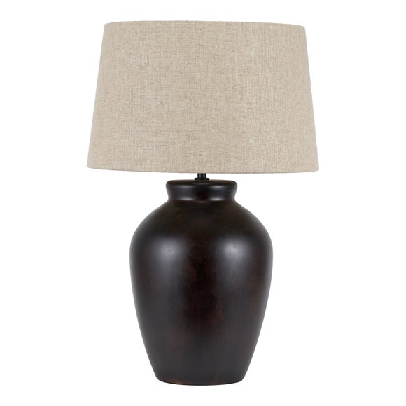 Photo 4 of Pacific Lifestyle Espresso Brown Glaze Effect Ceramic Table Lamp