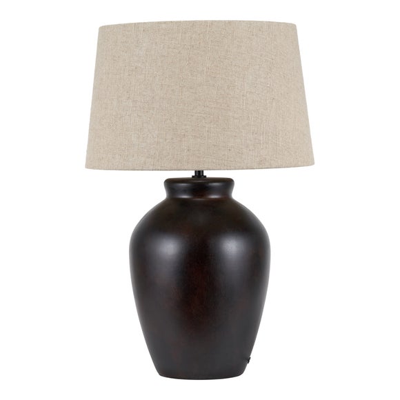 Photo 5 of Pacific Lifestyle Espresso Brown Glaze Effect Ceramic Table Lamp