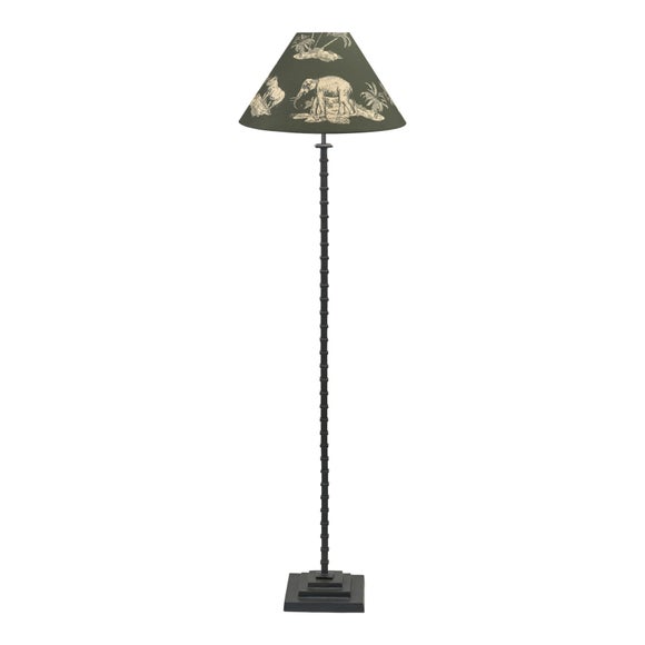 Photo 4 of Pacific Lifestyle Everett Ribbed Metal Stick Floor Lamp Base And Nala Safari Empire Lampshade