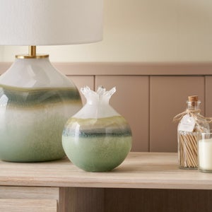 Juno Sage & Mist Ombre Glass Bud Vase