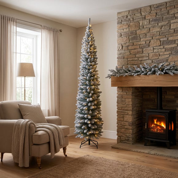 6ft Slim Frosted Woodland Spruce Christmas Tree