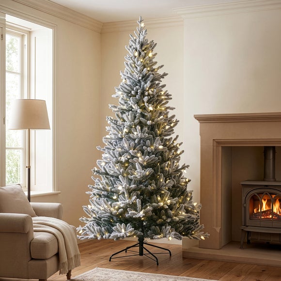 7.5ft Pre-lit Frosted Dalton Fir Christmas Tree