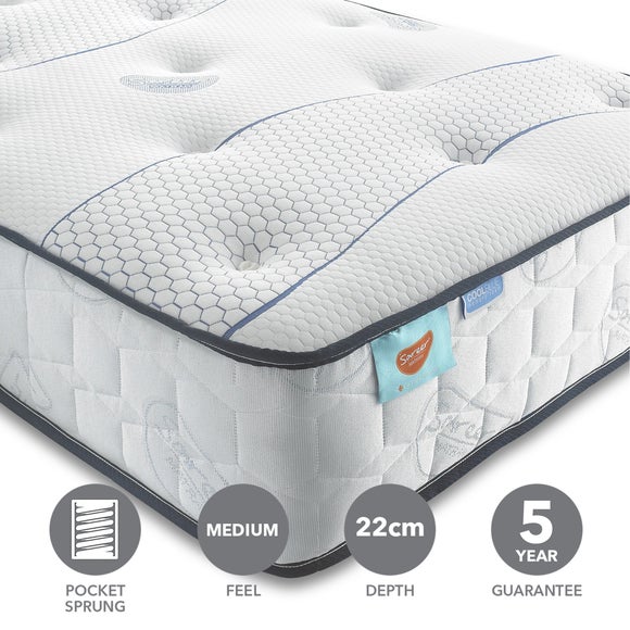 Return - Sareer Pocket Sprung Cool Blue Mattress, Small Single