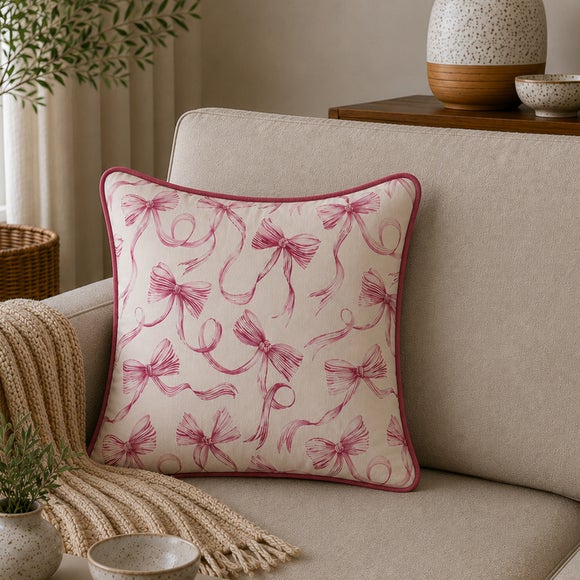 Pink Bows Square Cushion
