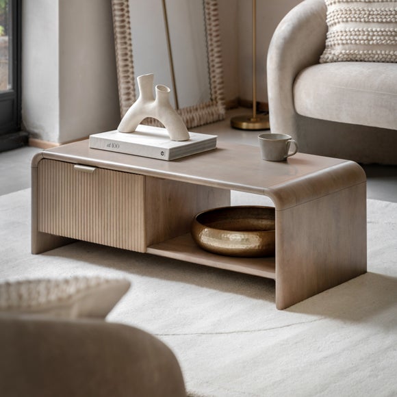 Cedar & Sage Ontario Mango Wood 1 Drawer Coffee Table