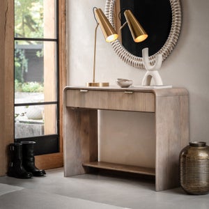 Cedar & Sage Ontario Mango Wood 2 Drawer Console Table