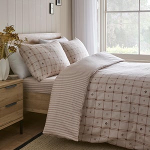 Dreams & Drapes Cottage Check 100 Cotton Duvet Cover & Pillowcase Set