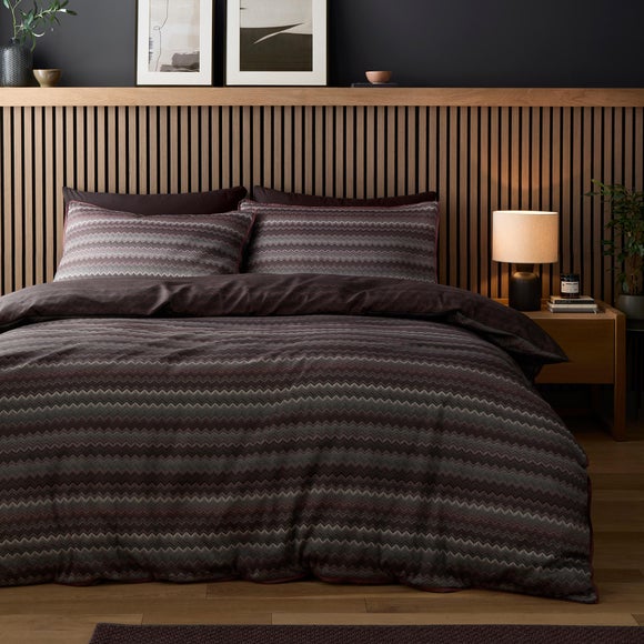Appletree Chevron Stripe 100% Cotton Duvet Cover & Pillowcase Set