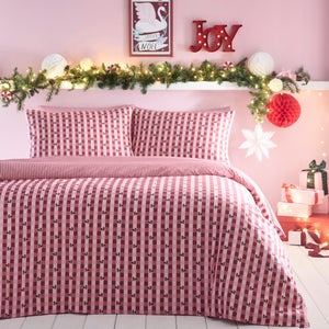 Fusion Holly Gingham Polycotton Duvet Cover & Pillowcase Set