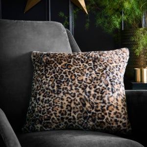 Fusion Leopard Faux Fur Square Cushion