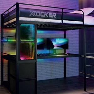X Rocker Battle Infinity Rgb High Sleeper Bunk Bed With Desk