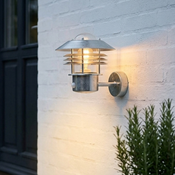 Nordlux Vejers Galvanized Sensor Outdoor Wall Light