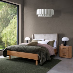 Bentley Designs Vega Knotty Oak Upholstered Bed Frame