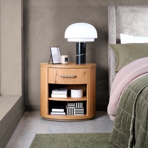 Bentley Designs Vega Knotty Oak 1 Drawer Bedside Table