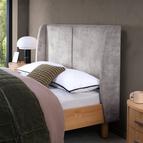 Photo 3 of Bentley Designs Vega Knotty Oak Upholstered Bed Frame