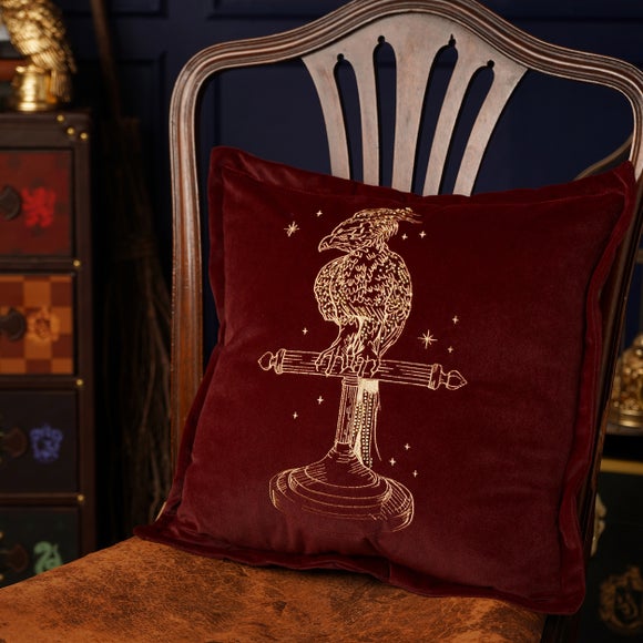 Harry Potter Alumni Fawkes Velvet Square Cushion